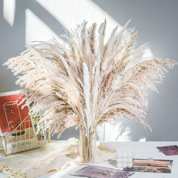 Natural Dried Pampa Grass Bouquet - jenshomeandgardendecor