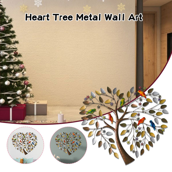 Heart Shape Family Tree Metal Wall Decor - jenshomeandgardendecor