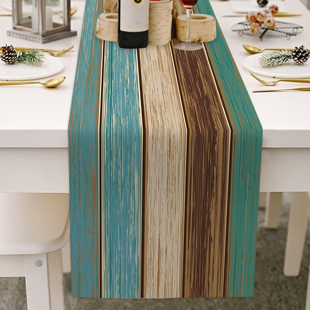 Farmhouse Wood Texture Table Runner - jenshomeandgardendecor