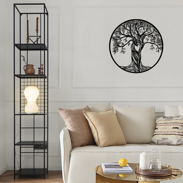 Tree Life Wall Hanging Black Metal Iron Art - jenshomeandgardendecor