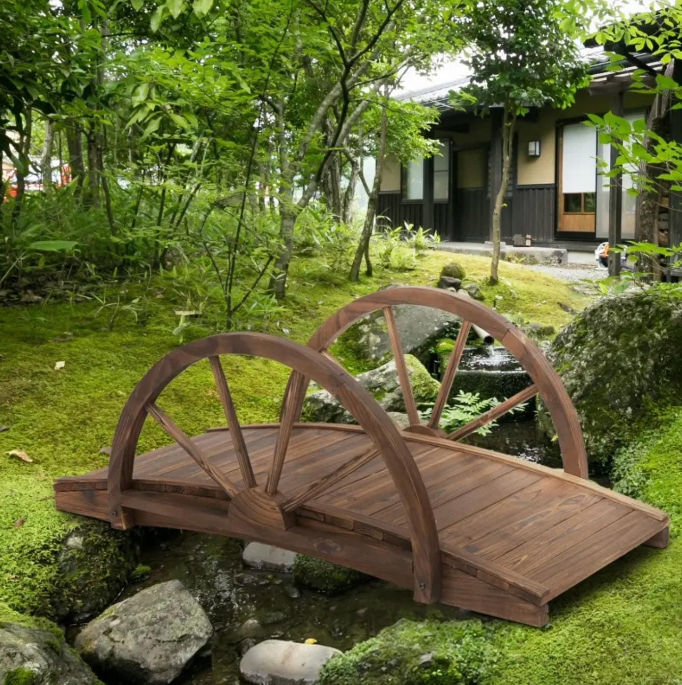 Wooden Garden Bridge - jenshomeandgardendecor