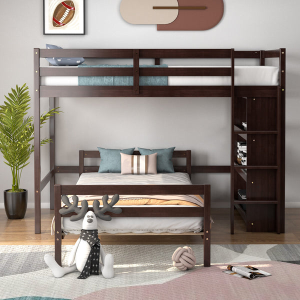 Twin Over Twin Loft Bunk Bed - jenshomeandgardendecor