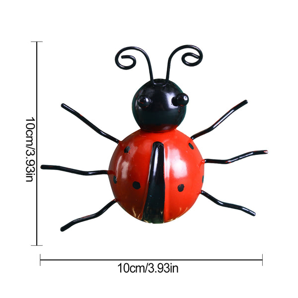 Metal Ladybug Wall Hanging Decor - jenshomeandgardendecor