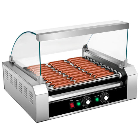 Commercial 30 Hot Dog Roller Grill Machine W/ cover - jenshomeandgardendecor