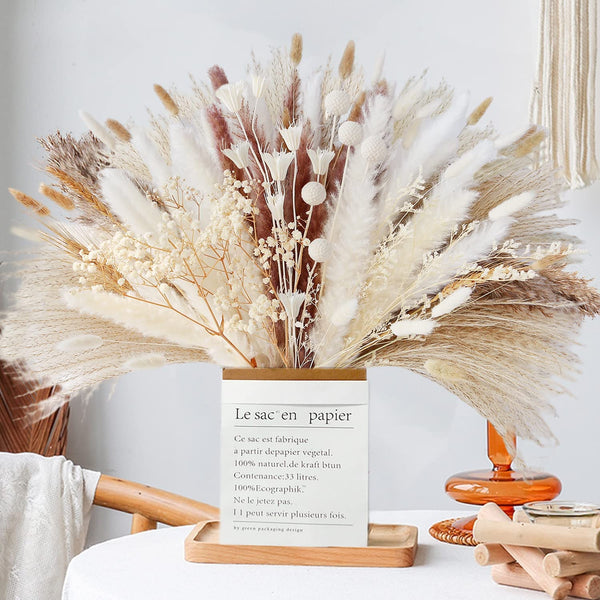 60-109PCS Natural Dried Pampas Grass Bouquet - jenshomeandgardendecor