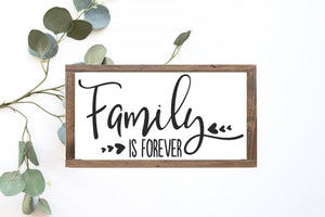 Family Is Forever Wood Sign - jenshomeandgardendecor